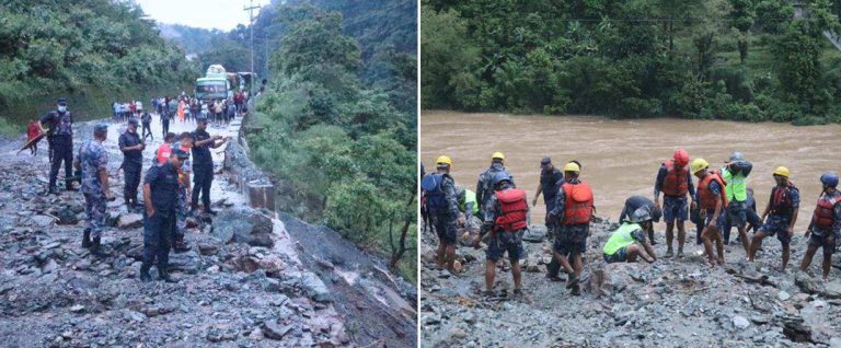 यस्तो छ नारायणगढ-मुग्लिन खण्डमा २ वटा बस पुरिएको स्थान (तस्वीरहरू )