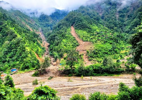 बडिगाड पहिरोको असर : ५० परिवार विस्थापित