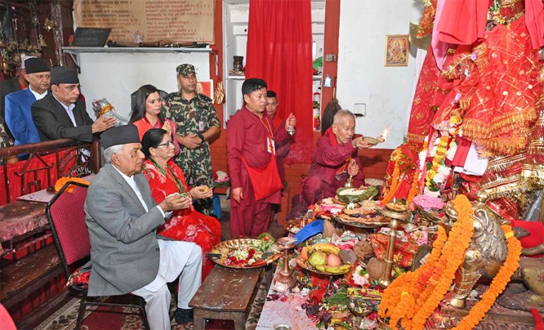 पाल्पामा रणउजीरेश्वरी भगवतीको रथयात्रामा राष्ट्रपति सहभागी