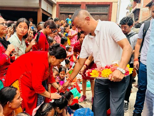 कृष्ण जन्माष्टमीमा काभ्रेका विभिन्न ठाउँमा कन्या पूजिए