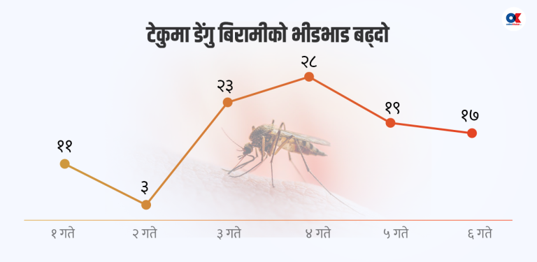 डेंगुका बिरामीले भरिन थाल्यो टेकु अस्पताल