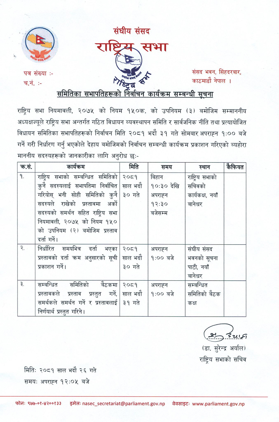 राष्ट्रिय सभामा विषयगत समितिको सभापति गुमाउँदै एकीकृत समाजवादी