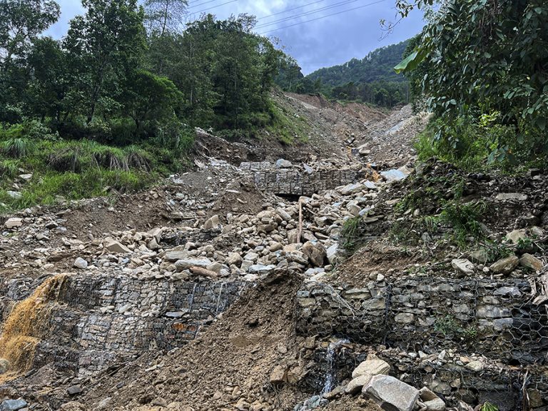 रोशीको बाढीले अस्पतालसहित विद्यालय भवनमा क्षति